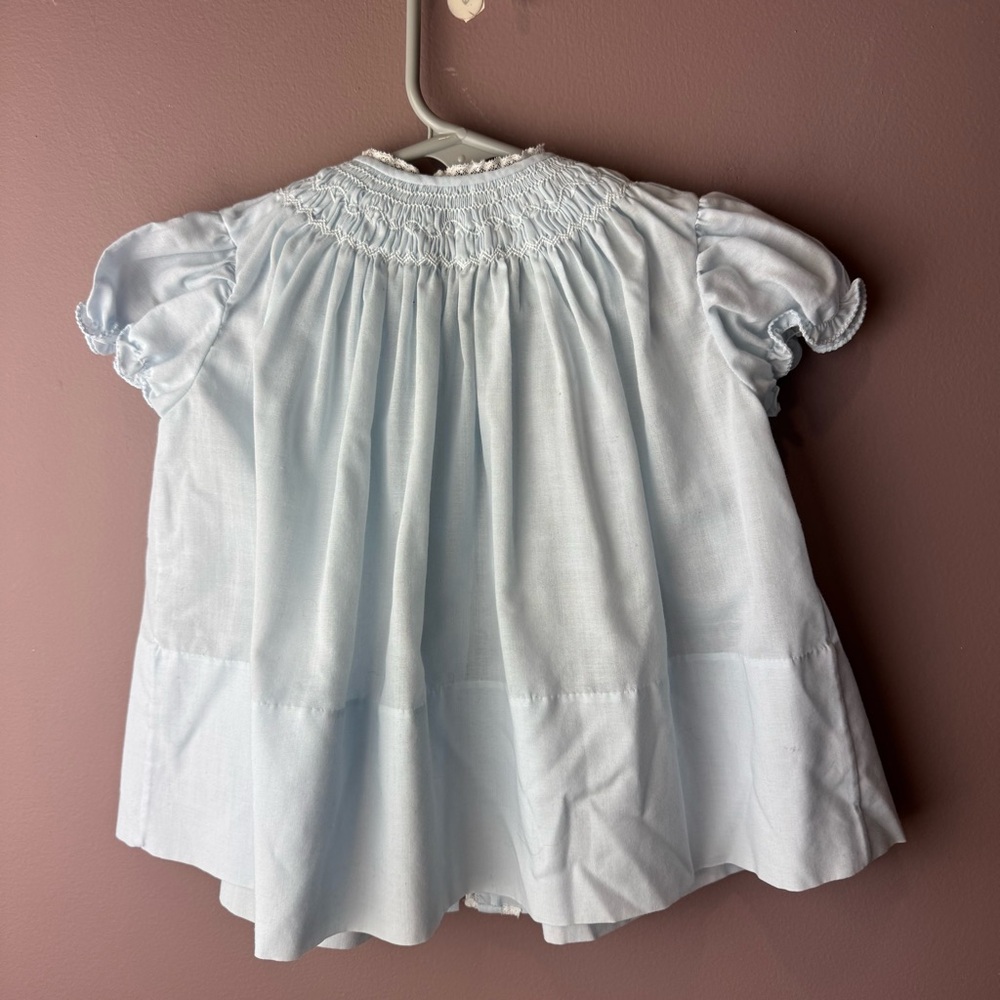 Feltman Bros Smocked Hand Embroidered Blue Dress - Picture 7 of 8